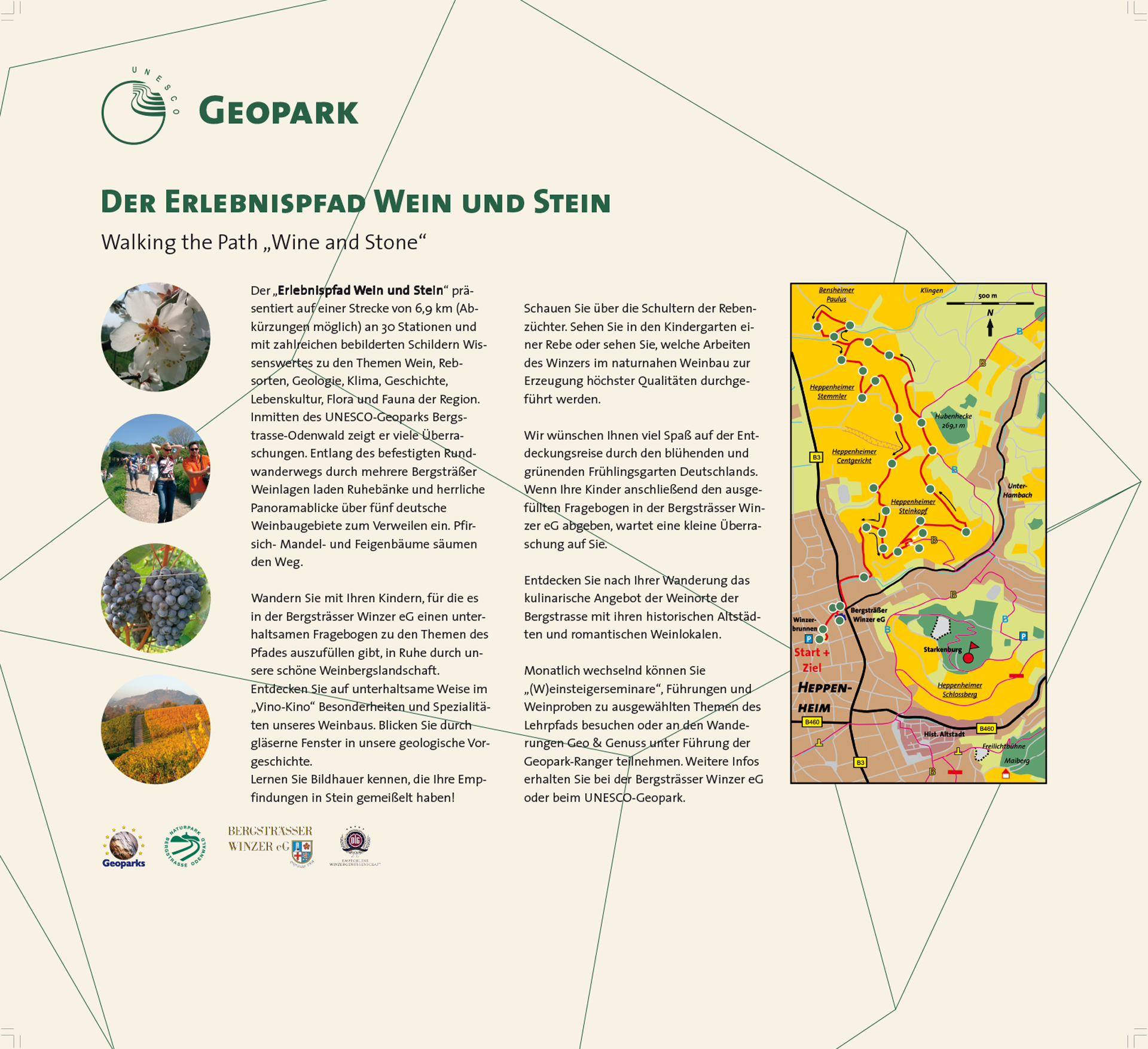 Einführungskarte zum Erlebnispfad Wein & Stein